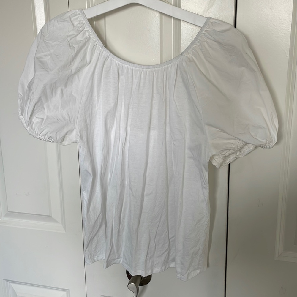 White Tie Back Top